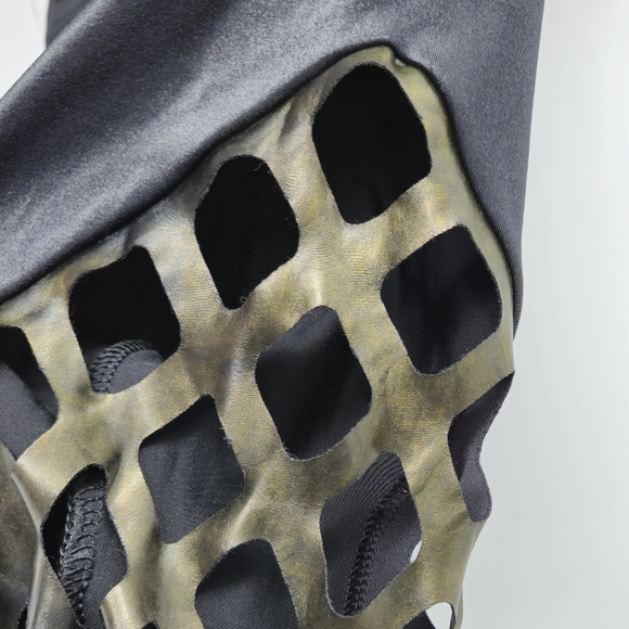 Blackmilk Double Dare Ya Coated‎ Black Cut Out Leggings - Picture 10 of 16